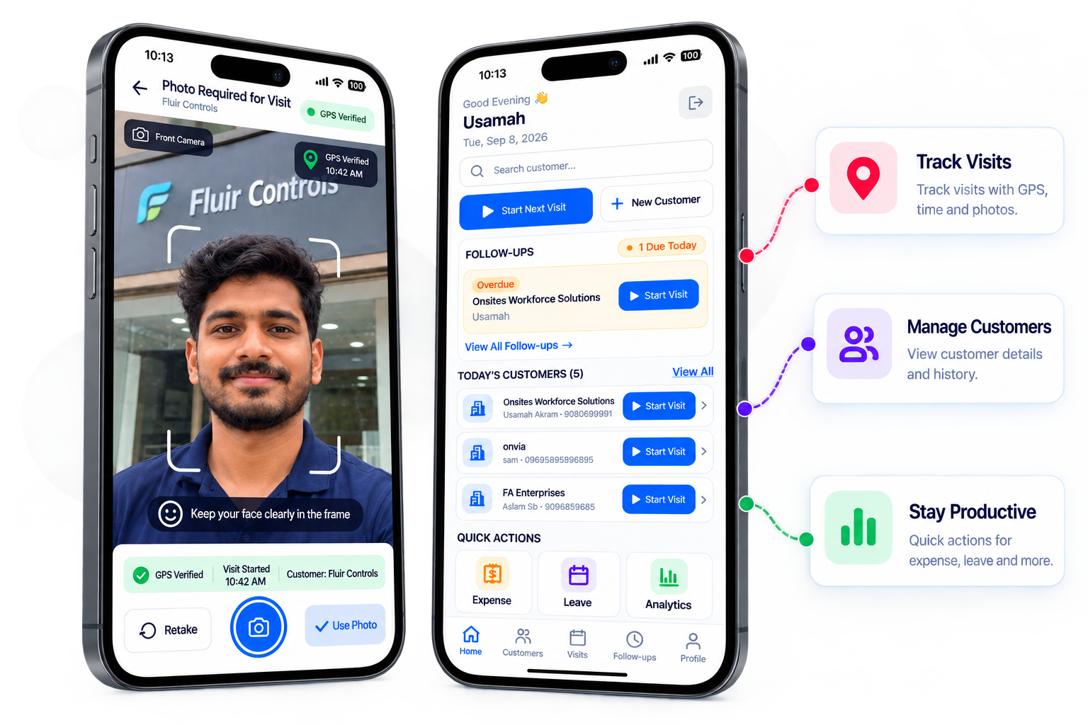 OnSites Mobile App for Field Sales Reps - GPS Check-in, Order Taking & Customer Visit Route Planner